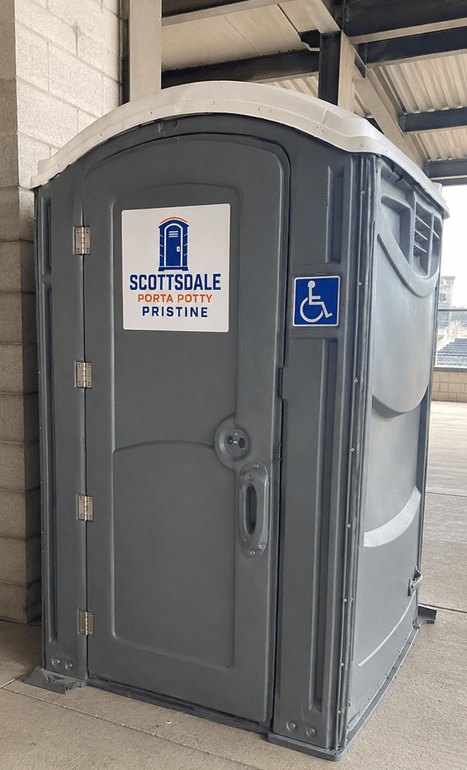 ADA accessible wheelchair porta potty rental with ground-level entry
